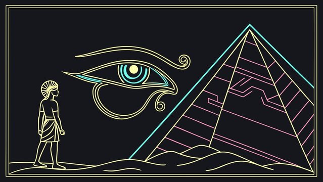 minimalist line art illustration of the egyptian eye of horus