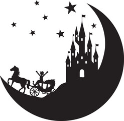 Fototapeta premium Cinderella carriage on the moon