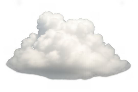 White fluffy cloud floating in the sky, cumulus weather element, nature vapor isolated with transparent background