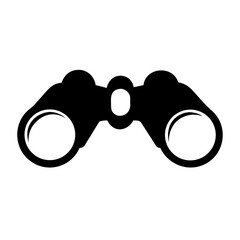 Black silhouette of binoculars isolated on