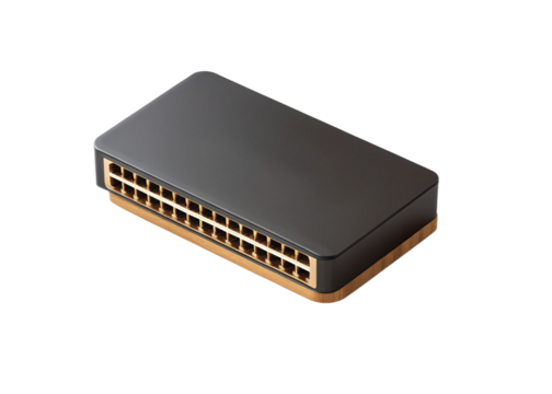 Network switch isolated on suitable background