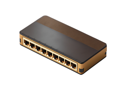 Network switch isolated on suitable background