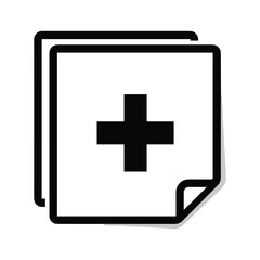 Obraz premium Stack of papers with a plus sign, isolated on