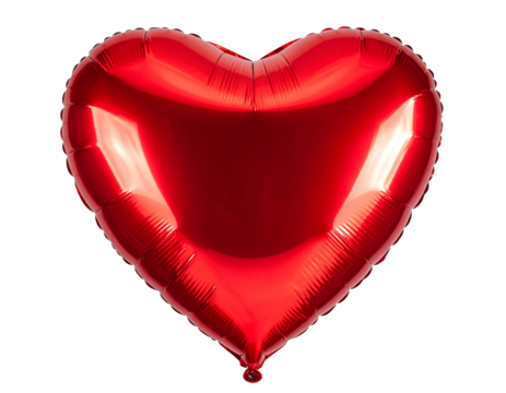  Heart-Shaped Red Foil Balloon (Love Theme) – PNG Transparent Background