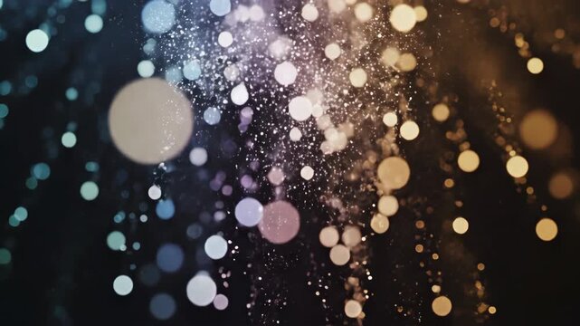 Abstract bokeh lights and particles with a magical glow