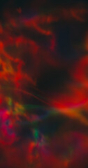 Film blur burn. Bright luminosity texture. Vivid red flame beam on black background. Abstract glowing color vintage art night flow.