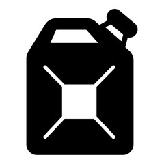 Gasoline canister solid icon, petroleum concept. Vector graphics. Car oil sign on white background, style icon mobile or web design.