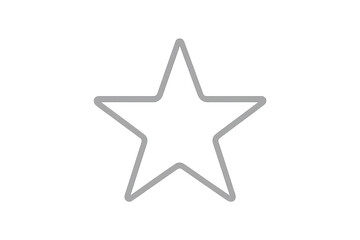 Obraz premium Gray star outline graphic icon on transparent background representing rating, success, or quality