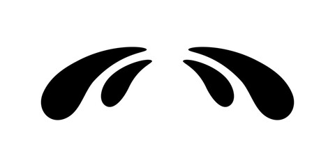 Black tears splash. Cartoon liquid drops in curved motion for abstract decoration and design