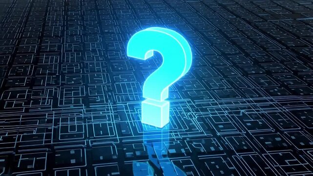 Question mark on digital circuit board background abstract technology concept design art