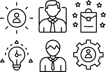 Business icons: idea, man, briefcase, success, light bulb, gear