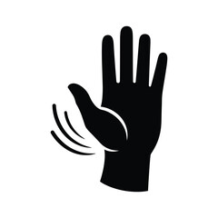 Hand waving gesture icon isolated on