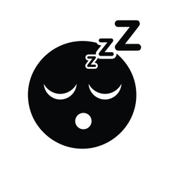 Sleeping face icon with zzz, isolated on
