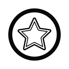 Star icon inside a circle, isolated on