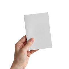 hand holding blank paper