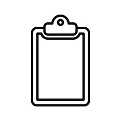 Clipboard icon with a clip isolated on