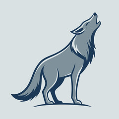 Obraz premium Stylized wolf howling with a minimalist design