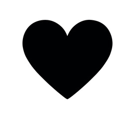 heart symbol flat black solid vector illustration isolated on white background