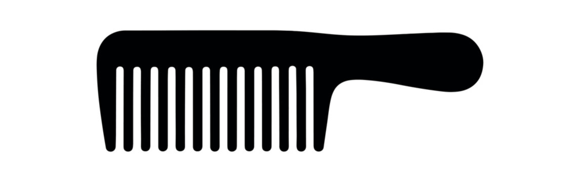 comb flat black solid vector illustration isolated on white background