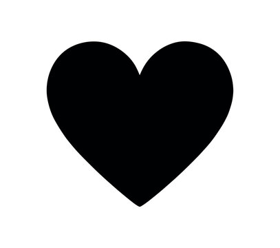 heart symbol flat black solid vector illustration isolated on white background