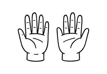 Obraz premium handdrawn cute doodle style open hands vector line illustration