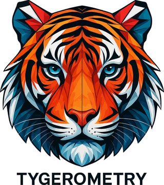 Geometric tiger head for dtf print