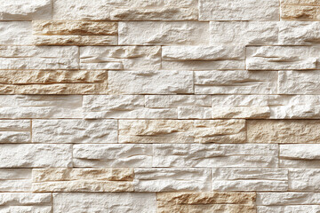 A textured beige and cream stacked stone wall provides a warm and natural backdrop