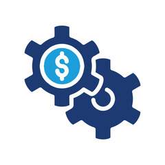 dolar and gear colored icon vector design good for web or mobile app