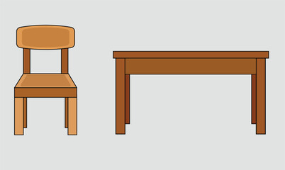 Table and chair vector