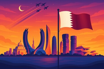 Qatar national day celebration background.