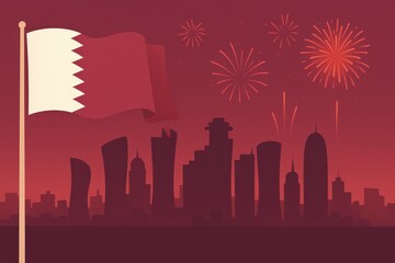 Qatar national day poster illustration in vector style.
