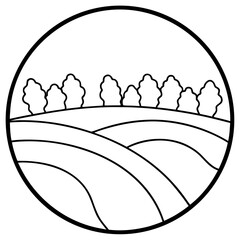 Landscape fields and trees