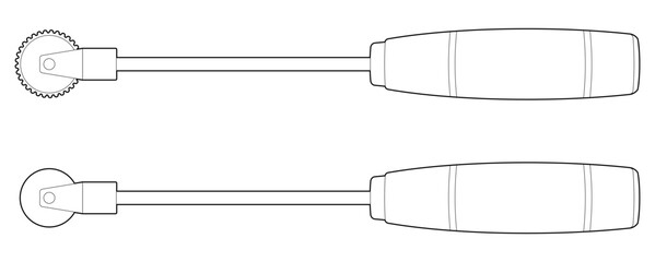 Vector illustration of a beekeeping tool, honeycomb roller, isolated on a white background. Ideal for agricultural and hobbyist themes.