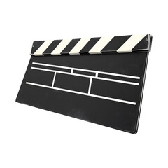 Fototapeta premium Film Clapperboard isolated on a transparent white background, clipping path, pen tool