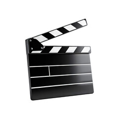 Fototapeta premium Film Clapperboard isolated on a transparent white background, clipping path, pen tool