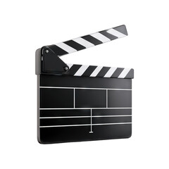 Fototapeta premium Film Clapperboard isolated on a transparent white background, clipping path, pen tool
