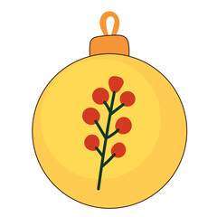 Christmas Tree Glass Ball Toy Icon. Festive Bright Element Isolated on Transparent Background. New Year Party Decoration/ Greeting Card or Family Invitation  Element Symbol.