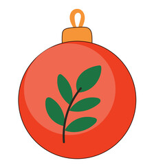 Christmas Tree Glass Ball Toy Icon. Festive Bright Element Isolated on Transparent Background. New Year Party Decoration/ Greeting Card or Family Invitation  Element Symbol.