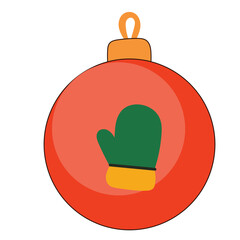 Obraz premium Christmas Tree Glass Ball Toy Icon. Festive Bright Element Isolated on Transparent Background. New Year Party Decoration/ Greeting Card or Family Invitation Element Symbol.