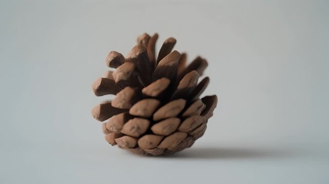 Rotating Pine Cone Natural Texture Loop (5s Minimal Background)
