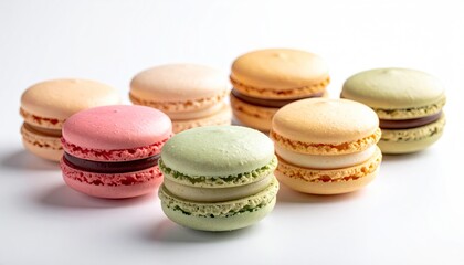 Obraz premium Colorful macaroons isolated on white background