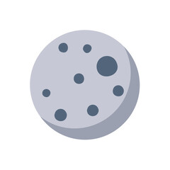 Grey full moon icon featuring visible craters and subtle shading, representing celestial body