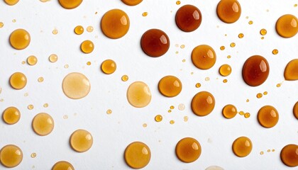 Coffee drops on a white background