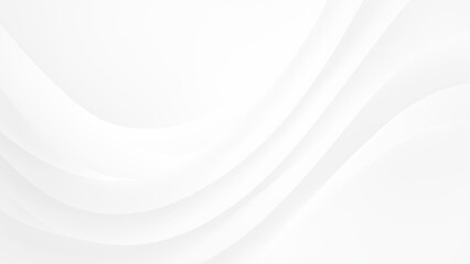 Minimalist white abstract background with curved lines and smooth gradients