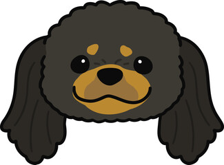 Simple and adorable illustration of Black & Tan Pekingese dog face