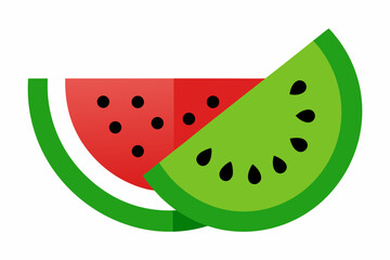 Two watermelon slices art