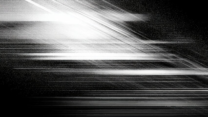 Abstract black and white light trails with a futuristic effect