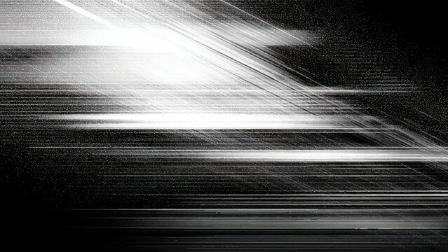 Abstract black and white light trails with a futuristic effect
