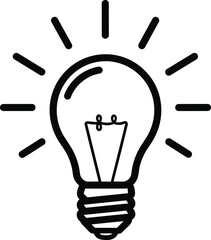 Light bulb idea symbol illustration, creativity and innovation concept, bright inspiration icon design, electric energy and invention vector for business creativity © Shahajan