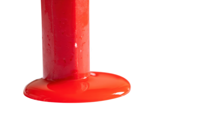 Red liquid dripping isolated on transparent background